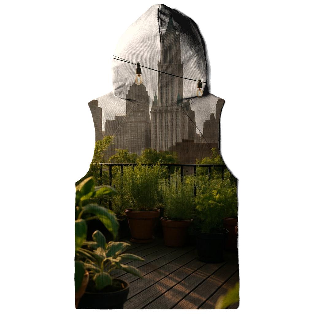 Brooklyn Rooftop Garden With Downtown View custom hoodies
