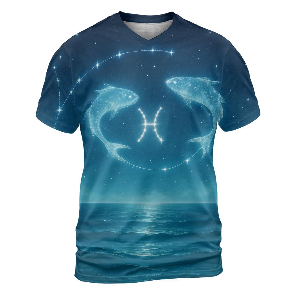 Pisces Dreaming Ocean Zodiac Horizon trendy printed shirt styles