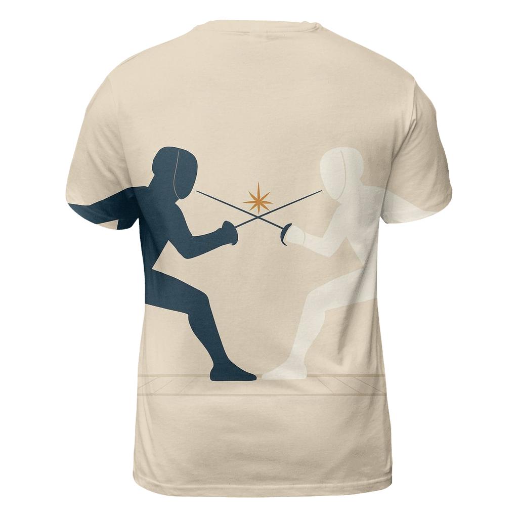 Fencing Duel In Minimalist Silhouette personalized full print shirts