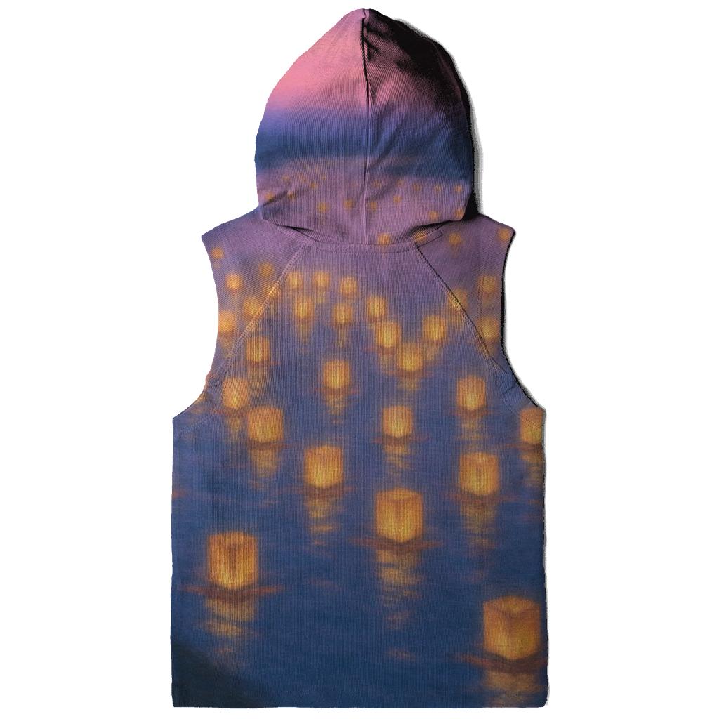 Floating Lantern Hearts pullover hoodies