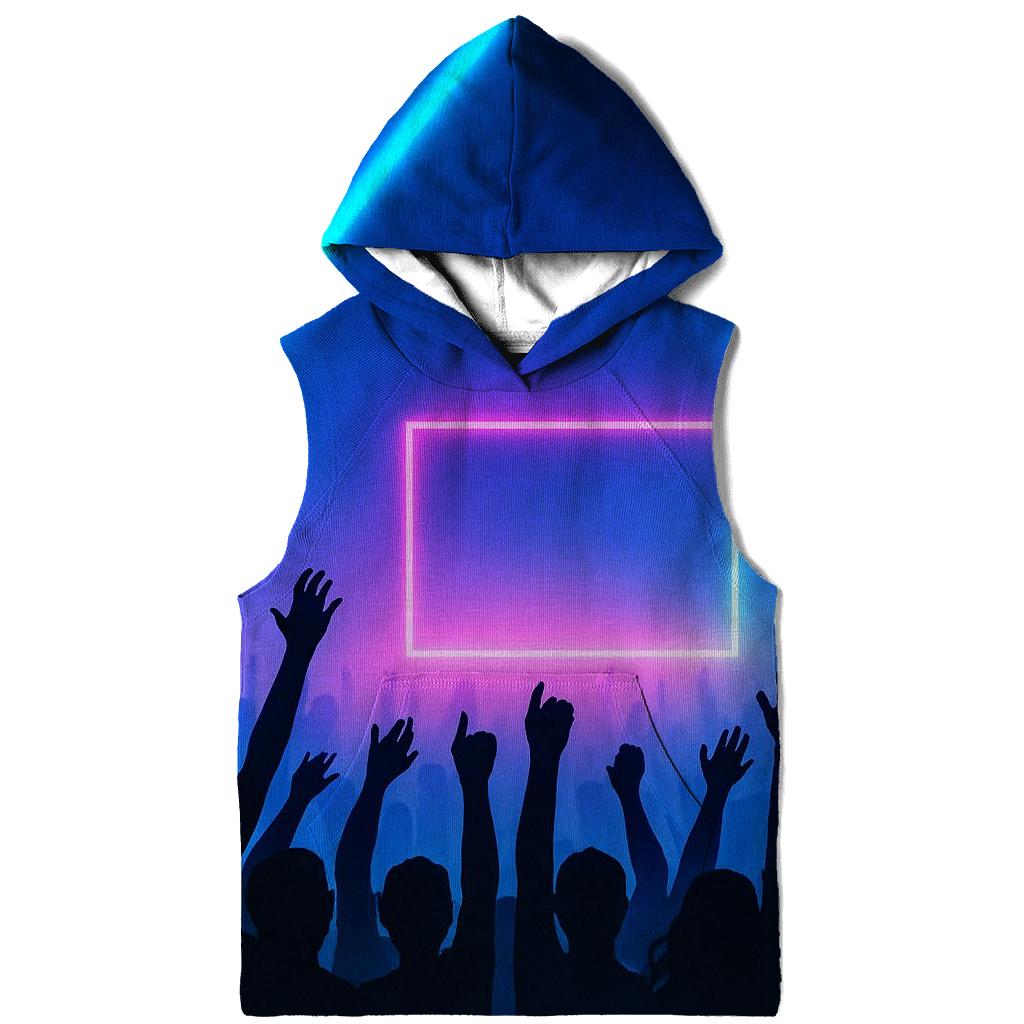 Neon Stage Silhouette Crowd lightweight hoodies