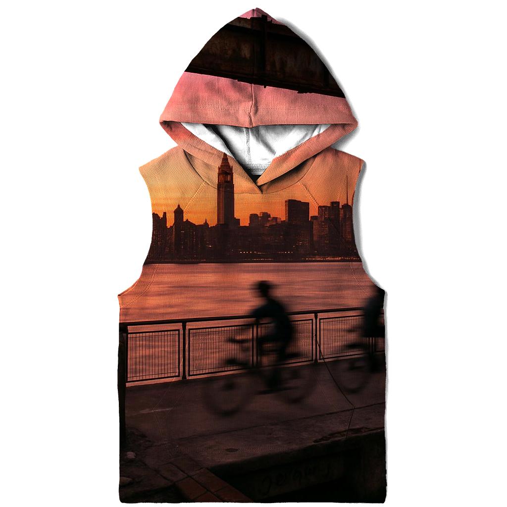 Sunset From Williamsburg Industrial Pier zip-up hoodies