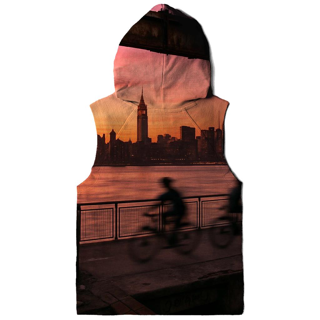 Sunset From Williamsburg Industrial Pier zip-up hoodies