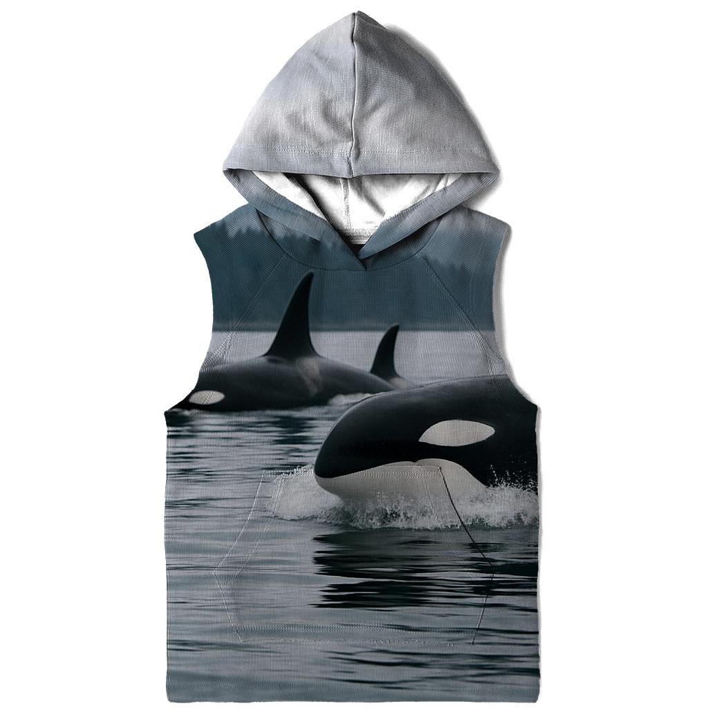 Orca Pod At Surface Break zip-up hoodies
