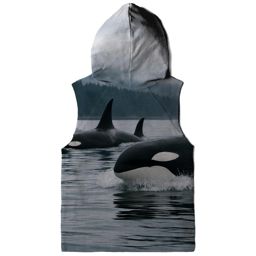Orca Pod At Surface Break zip-up hoodies