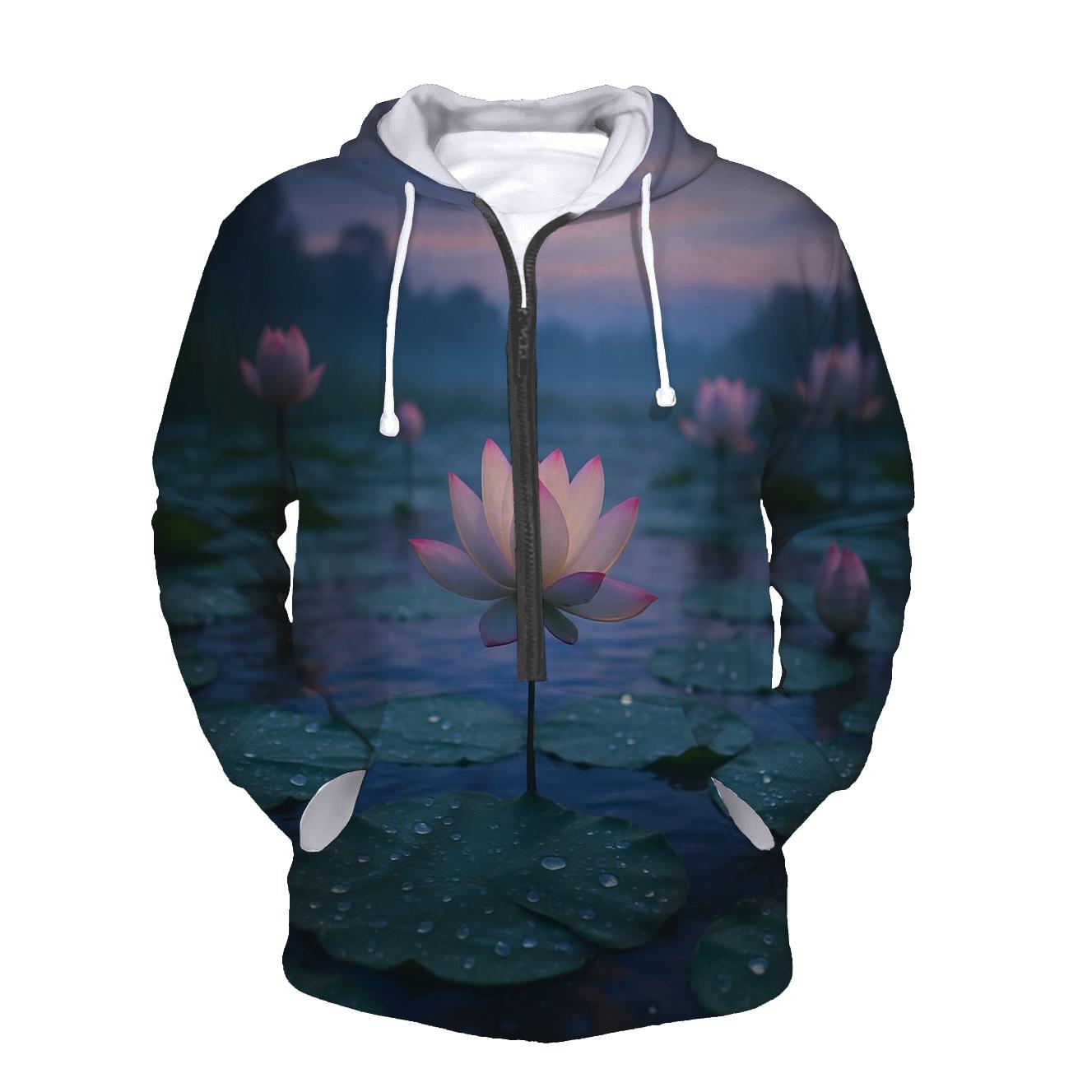 Monsoon Lotus Pond At Dusk hoodie designs