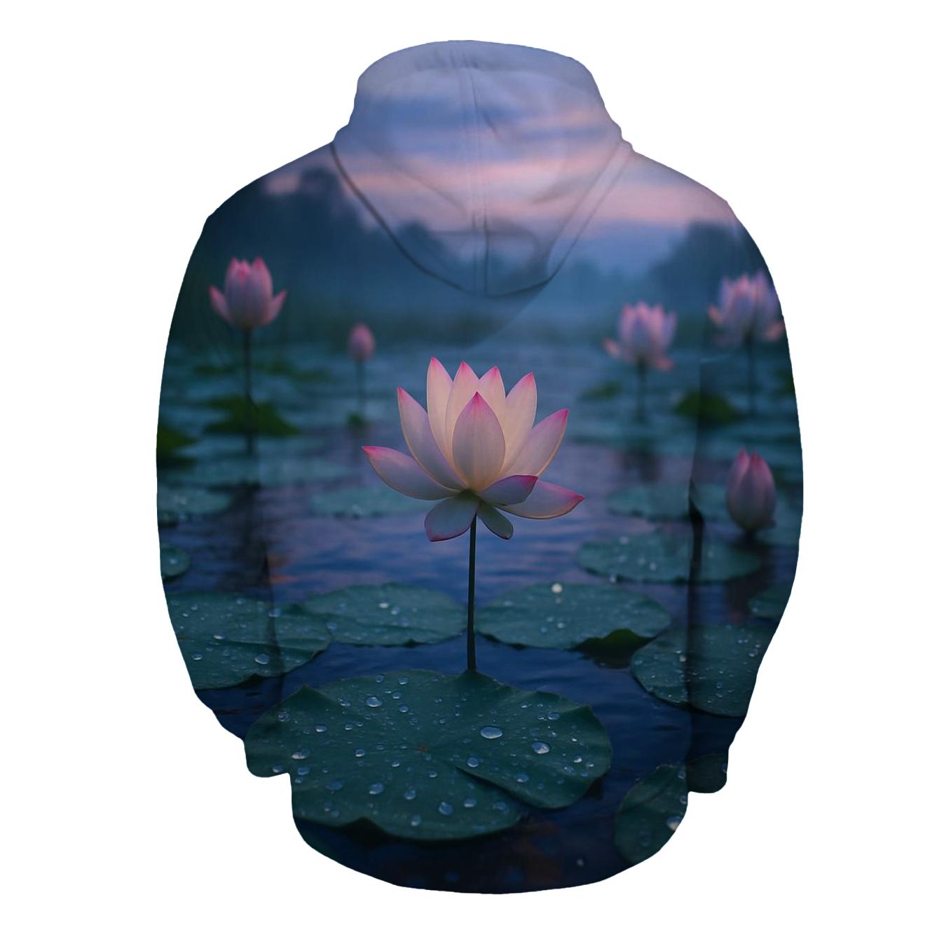 Monsoon Lotus Pond At Dusk hoodie designs