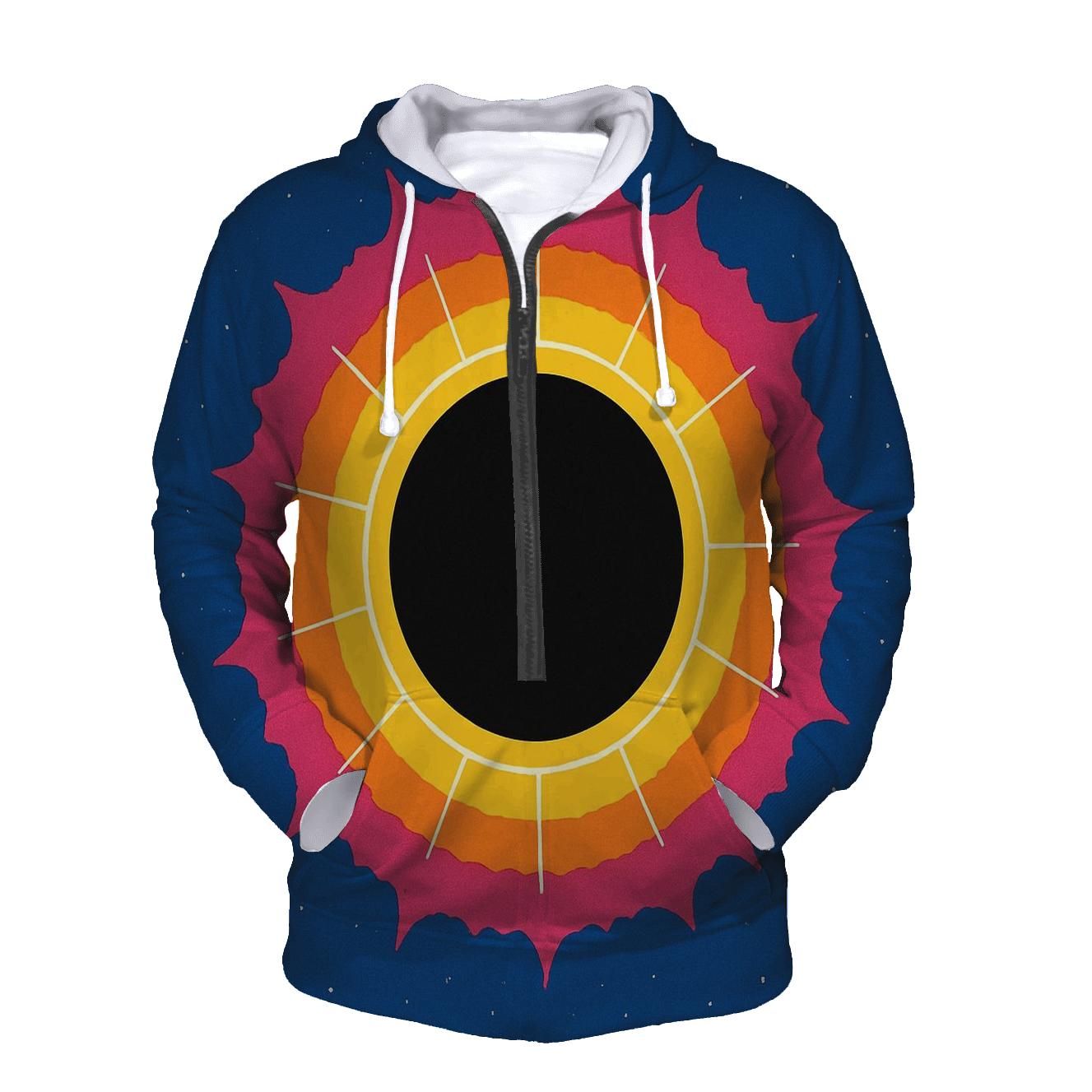 Concentric Eclipse Halo Field zip-up hoodies