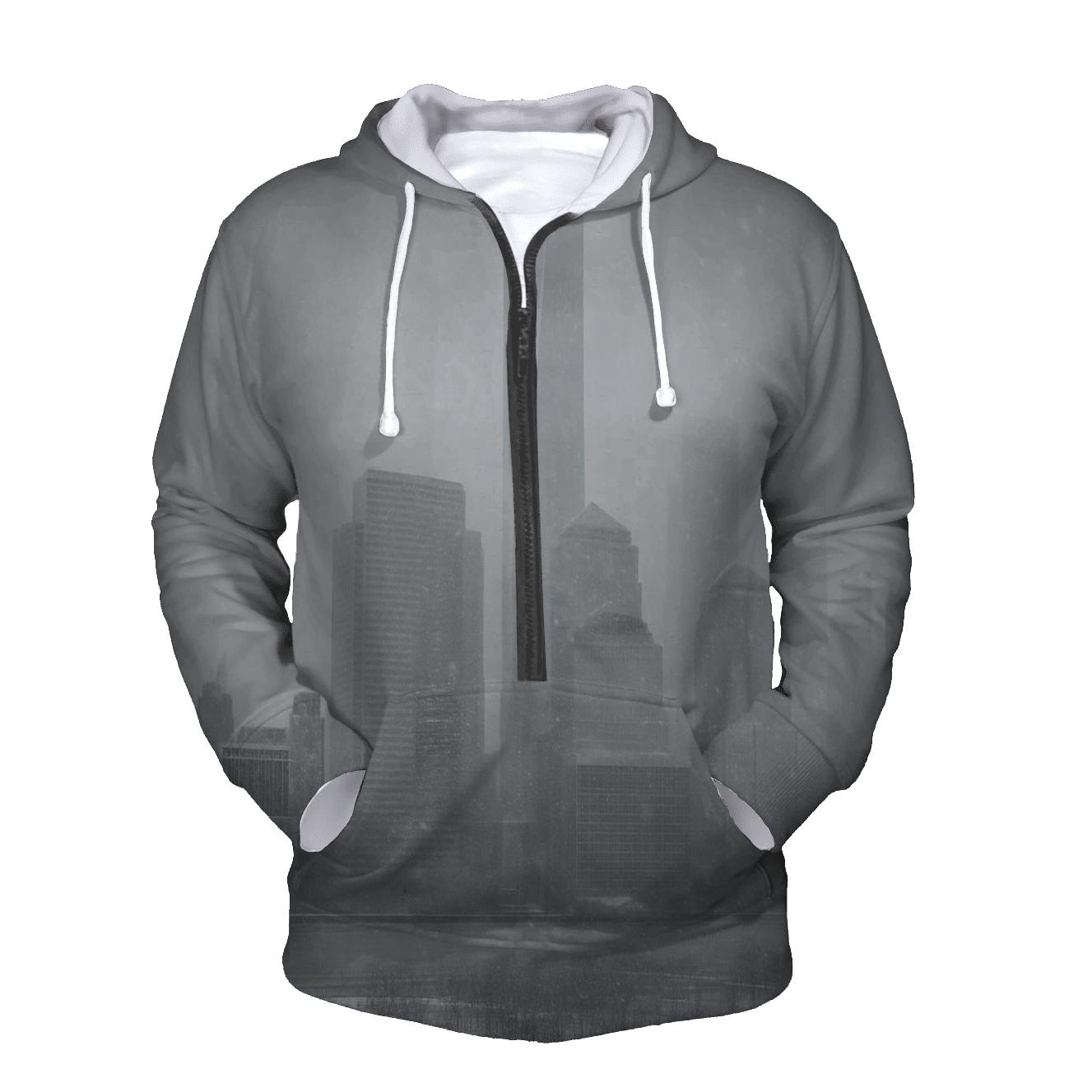 Winter Storm Over Lower Manhattan embroidered hoodies