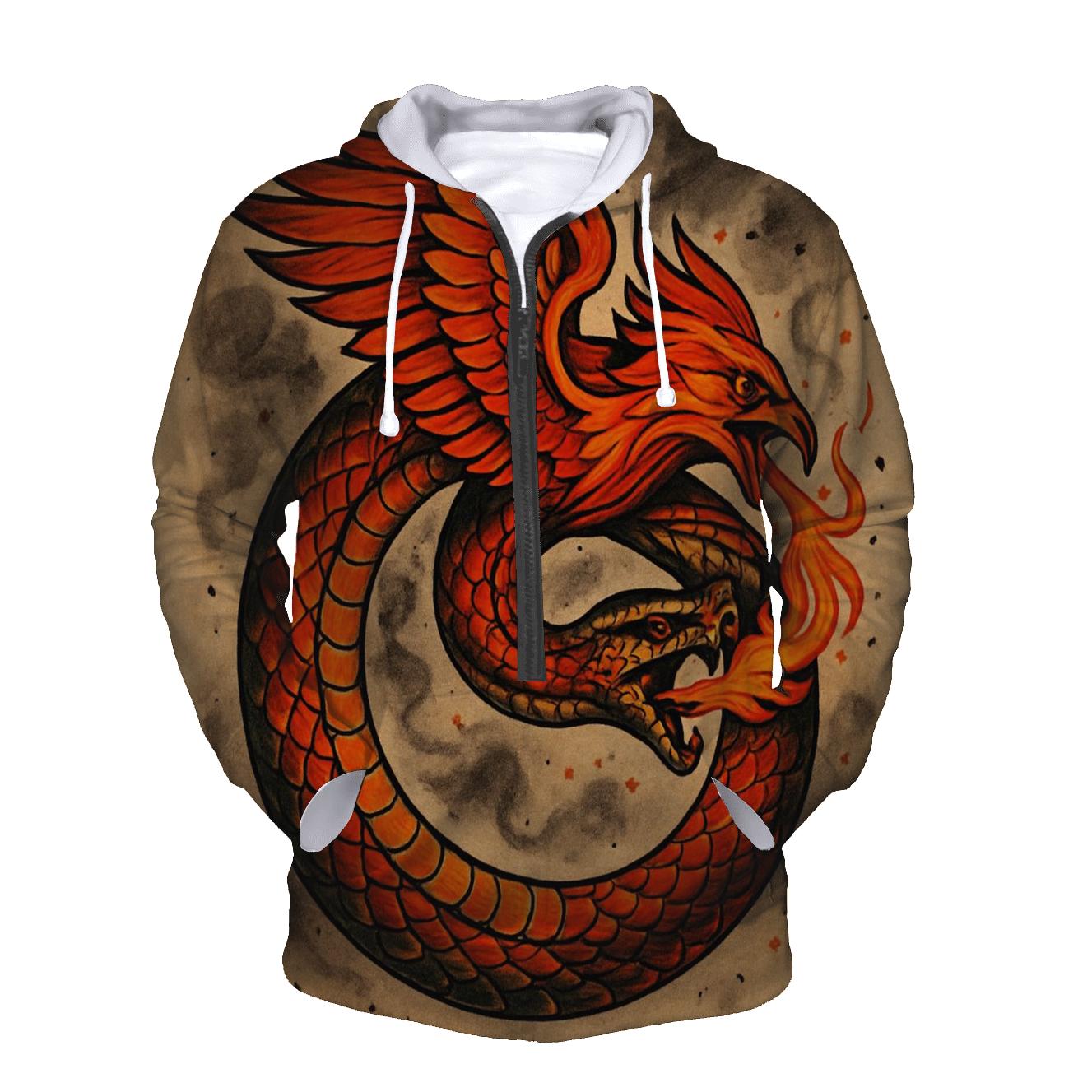 Phoenix Winged Ouroboros lightweight hoodies