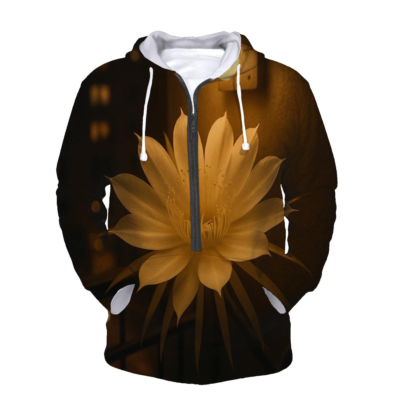 Night Blooming Cereus On City Balcony printed hoodies