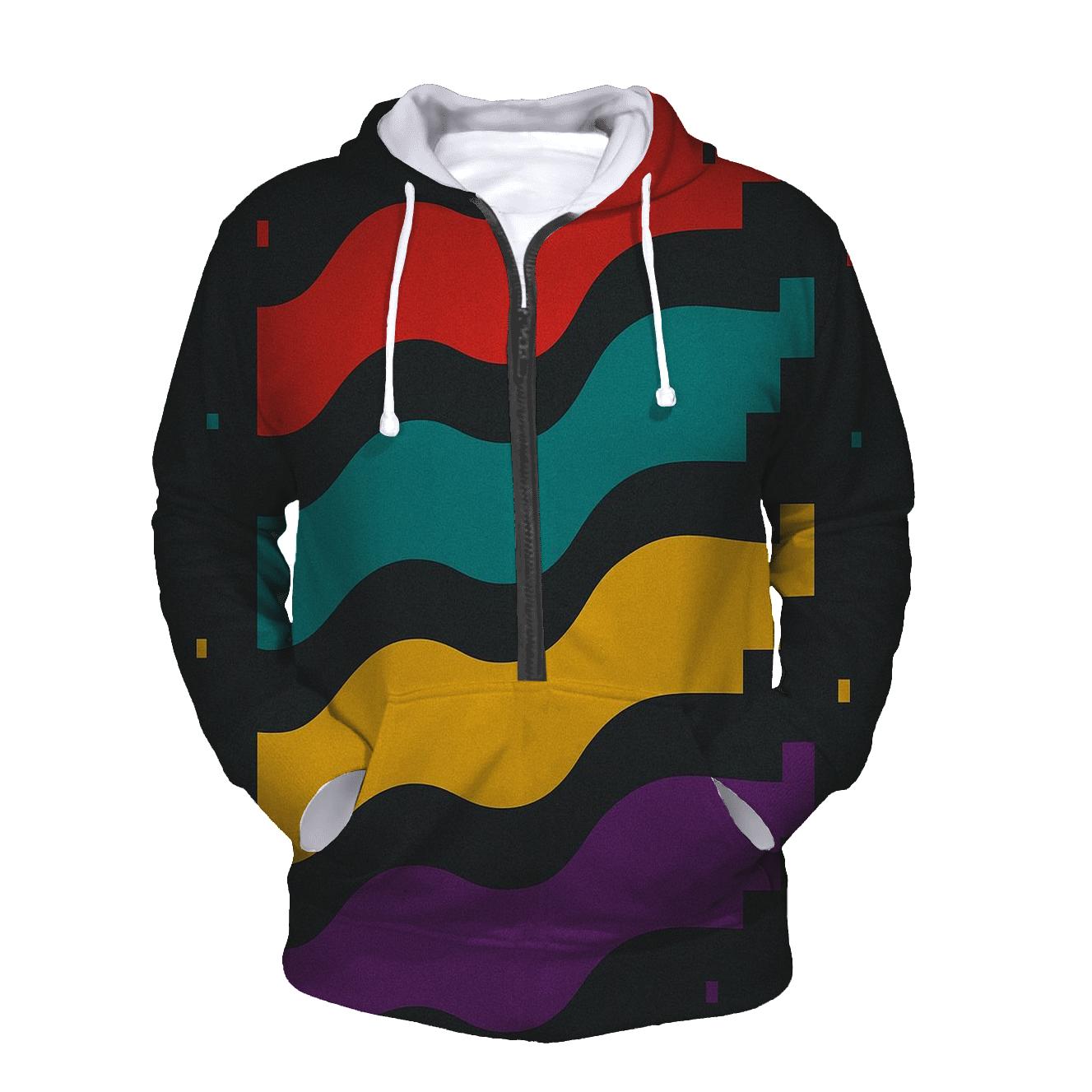Retro TV Signal Waves custom hoodies