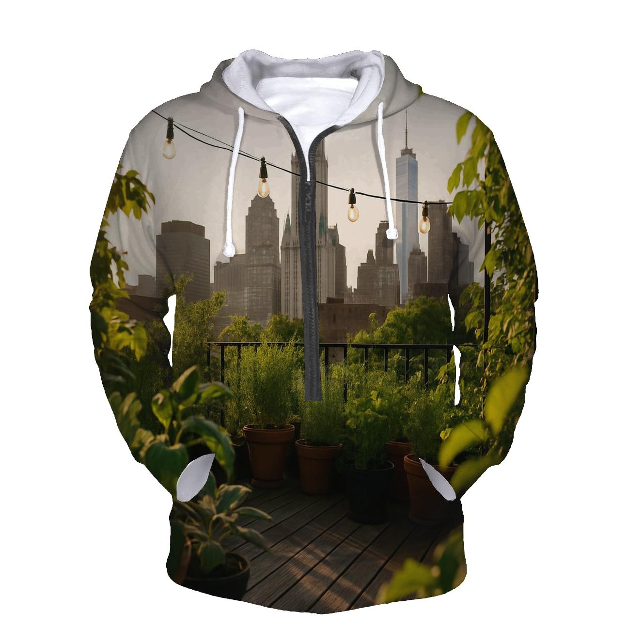 Brooklyn Rooftop Garden With Downtown View hoodie styles