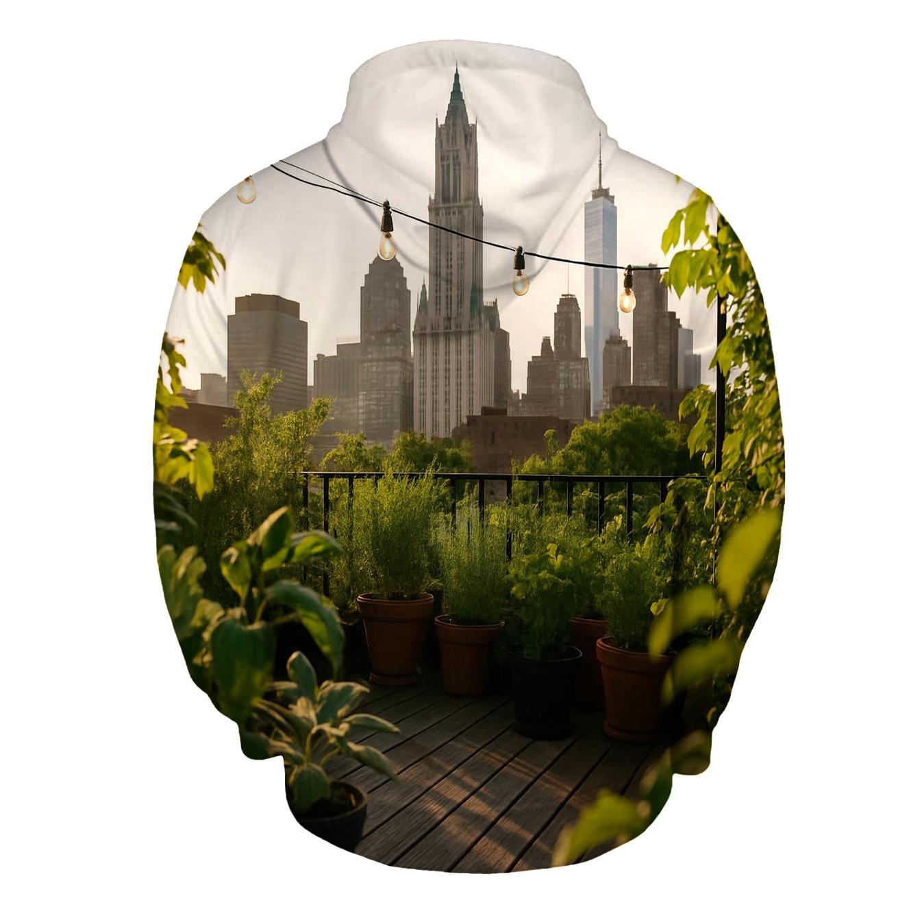 Brooklyn Rooftop Garden With Downtown View hoodie styles