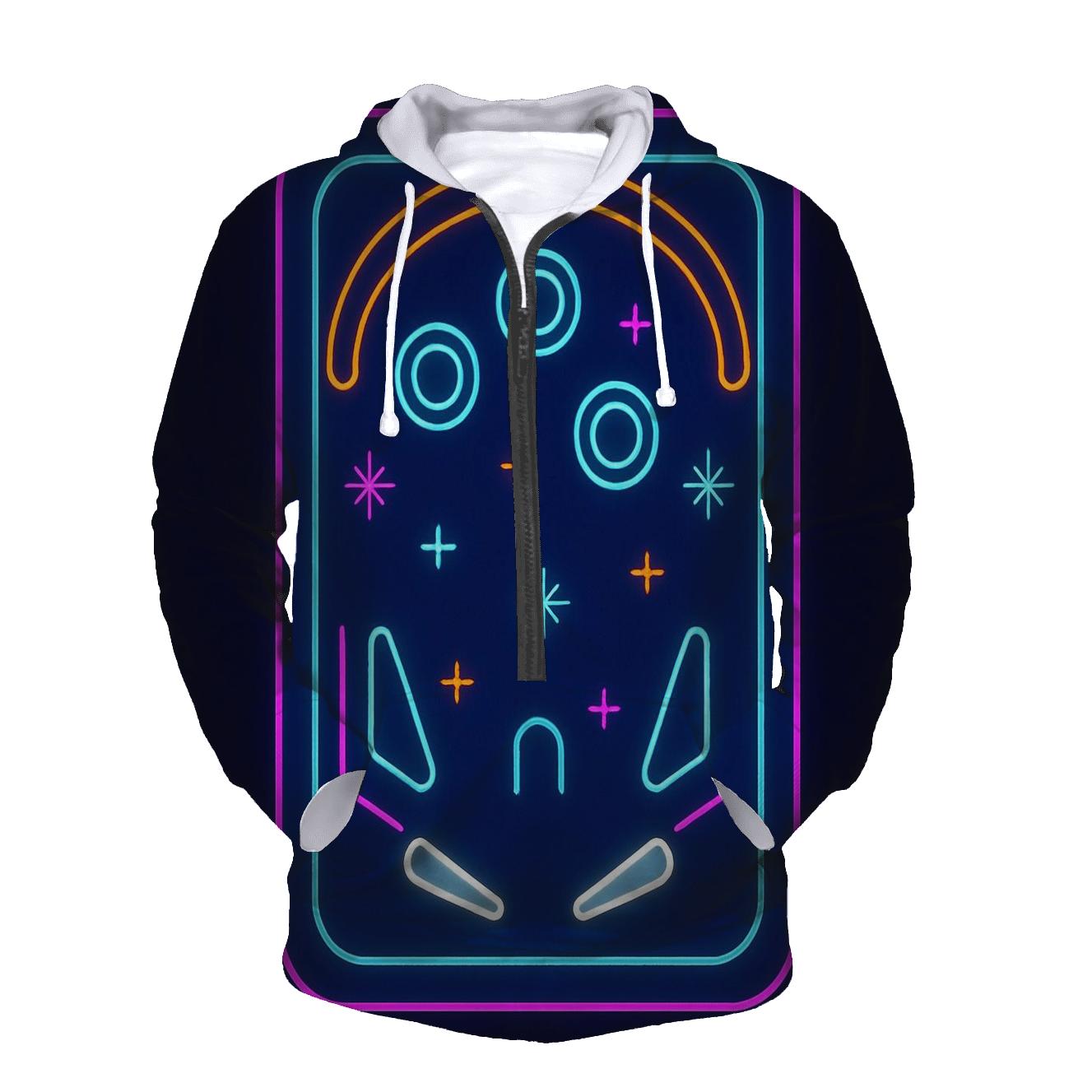 Arcade Neon Pinball Field designer hoodies