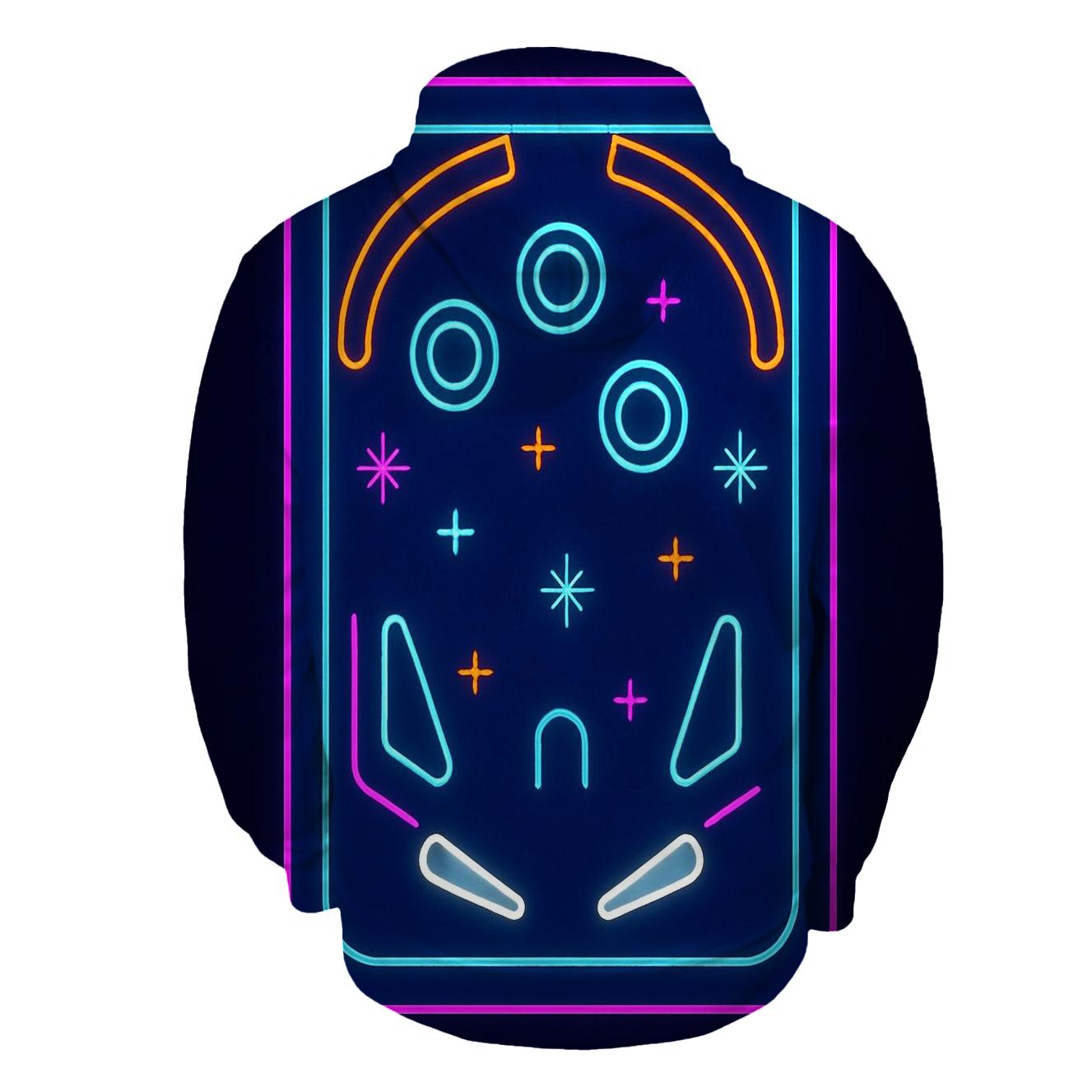 Arcade Neon Pinball Field designer hoodies