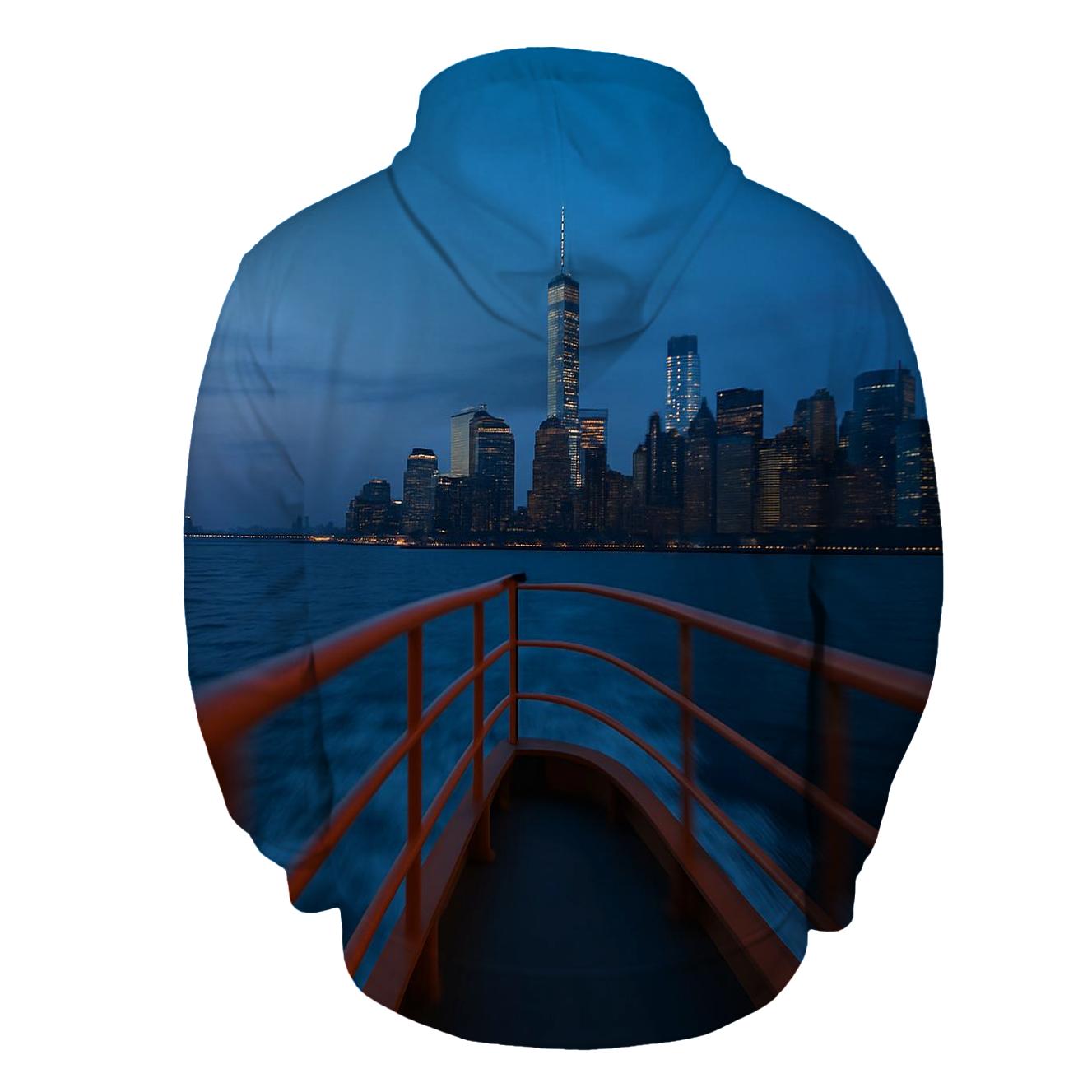 Staten Island Ferry Approach At Blue Hour hoodie designs