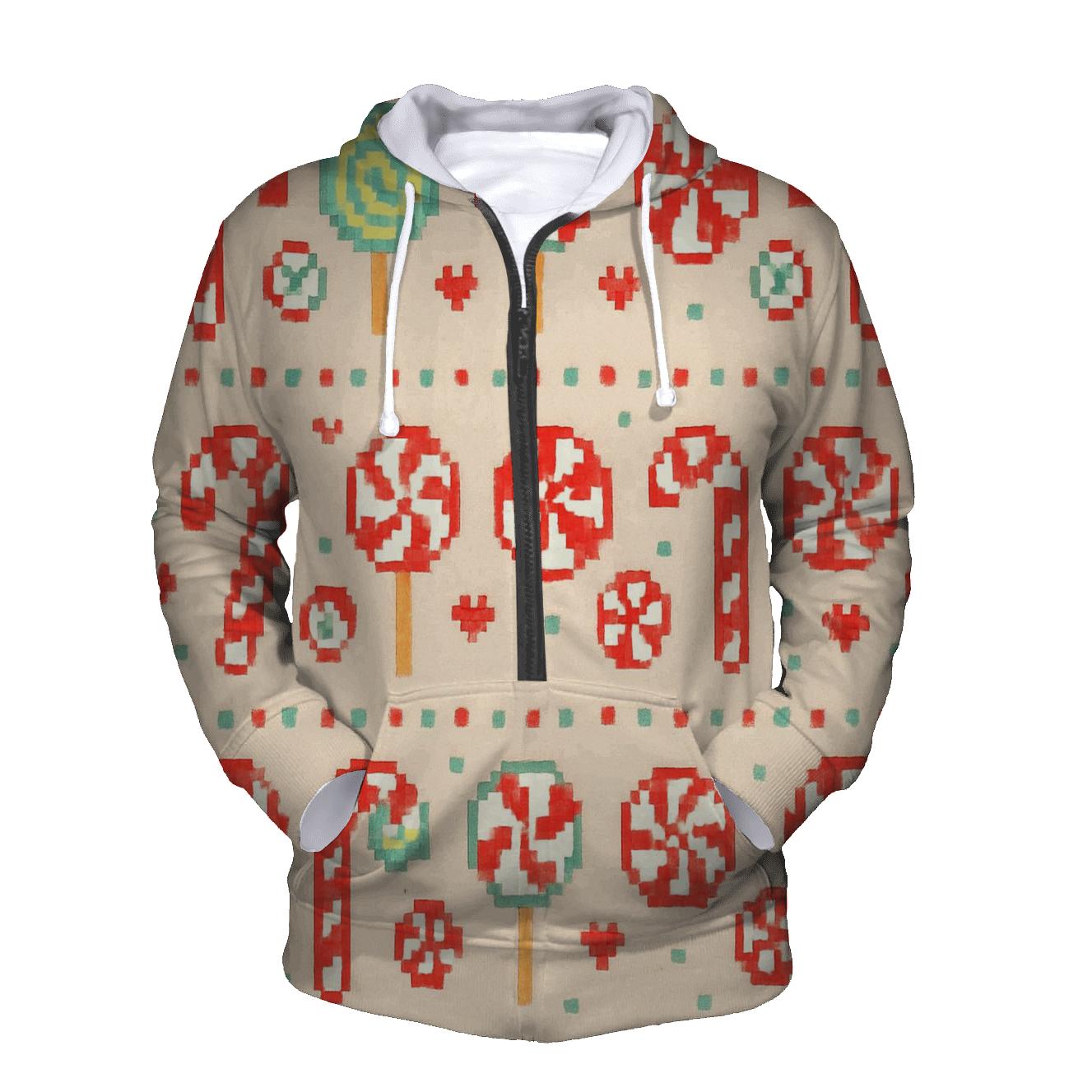 Candy Cane Carousel Bands Design premium hoodies