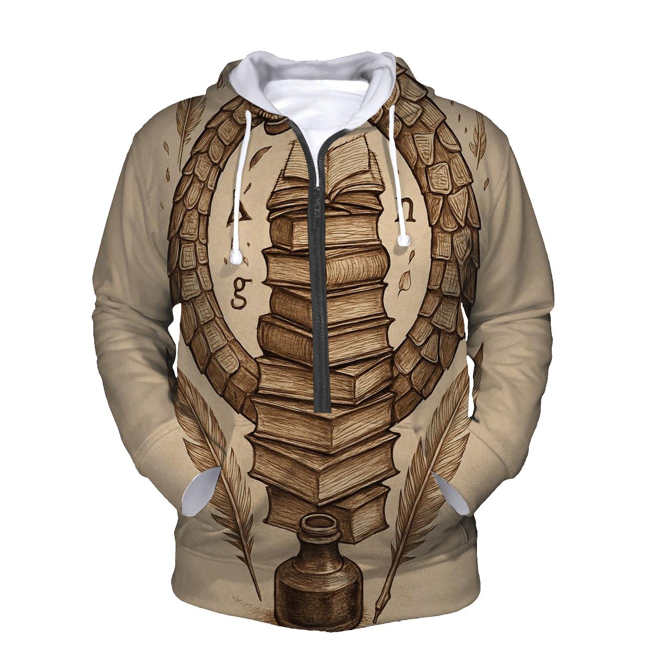 Library Of Cycles Ouroboros printed hoodies