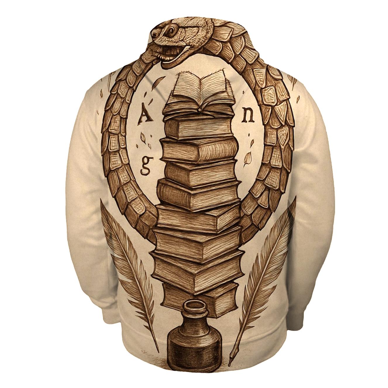 Library Of Cycles Ouroboros printed hoodies