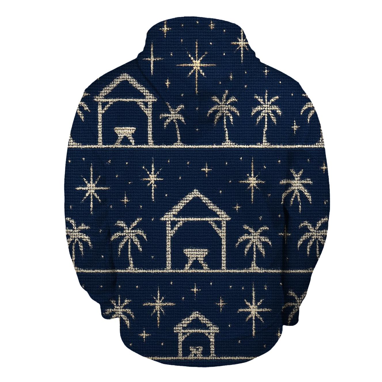 Midnight Nativity Star Scatter Design graphic hoodies