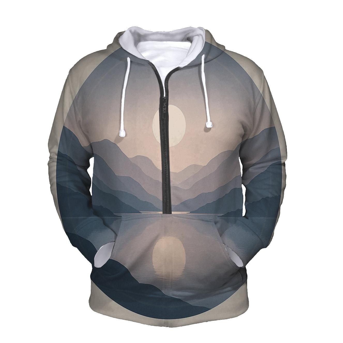 Mountain Stillness Circle premium hoodies