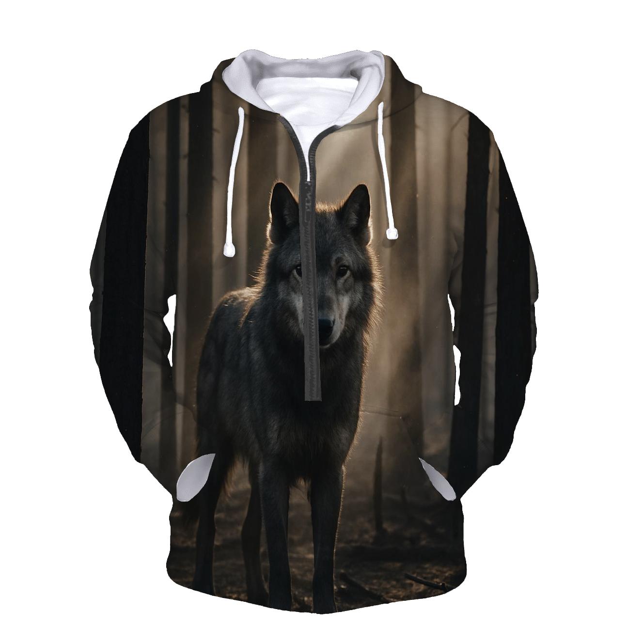 Burnt Forest Sentinel Wolf heavyweight hoodies