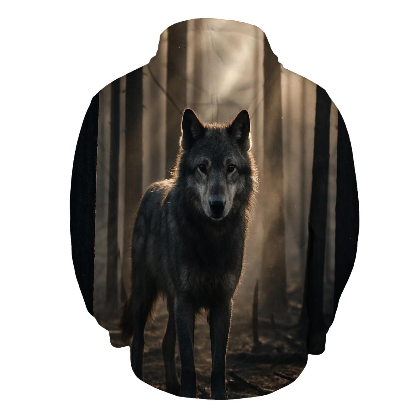Burnt Forest Sentinel Wolf heavyweight hoodies