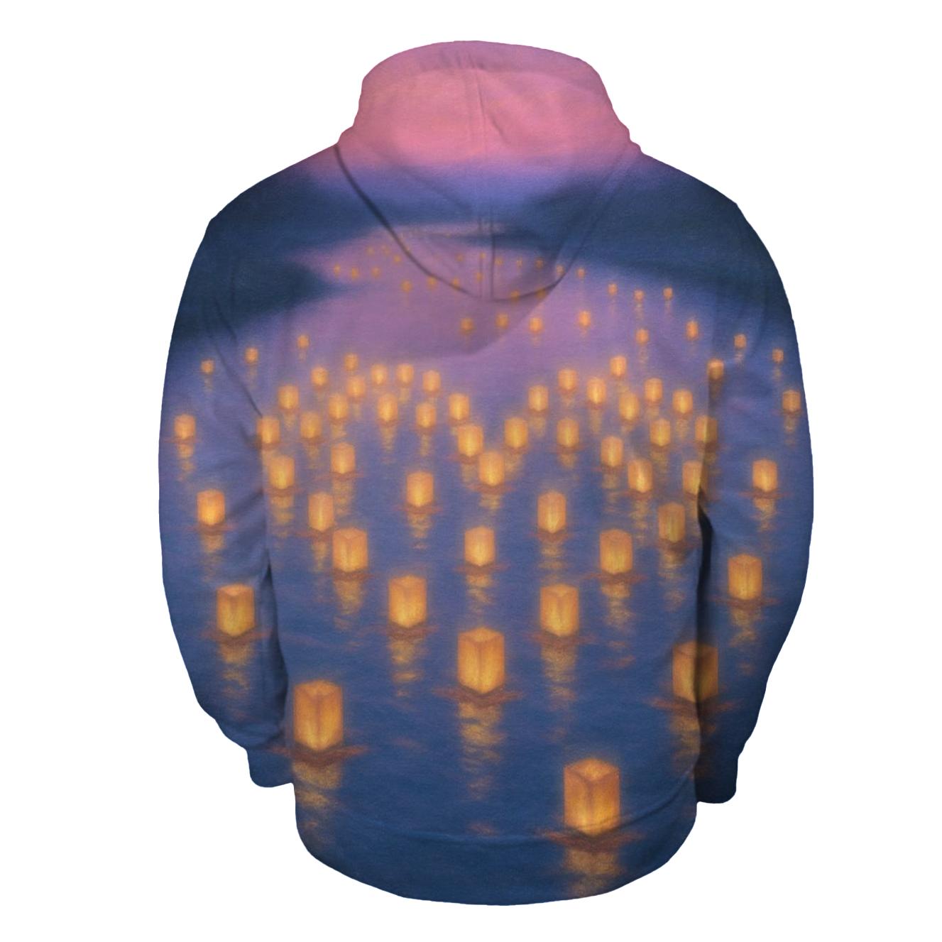 Floating Lantern Hearts premium hoodies