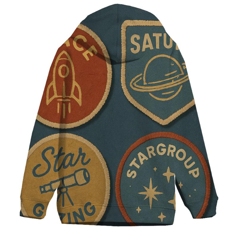 Retro Space Camp Badge Set pullover hoodies