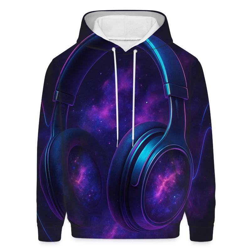 Holographic Headphone Nebula premium hoodies