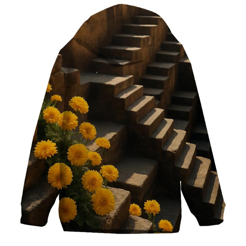 Desert Marigolds At Ancient Stepwell zip-up hoodies