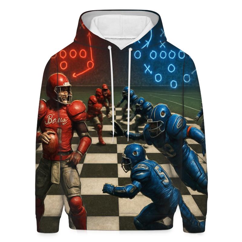 Chessboard Tactics On The Gridiron premium hoodies