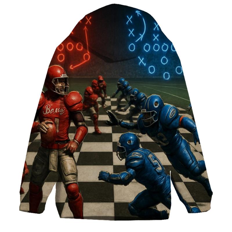 Chessboard Tactics On The Gridiron premium hoodies