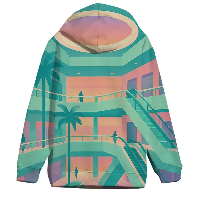 Vaporwave Mall Atrium zip-up hoodies