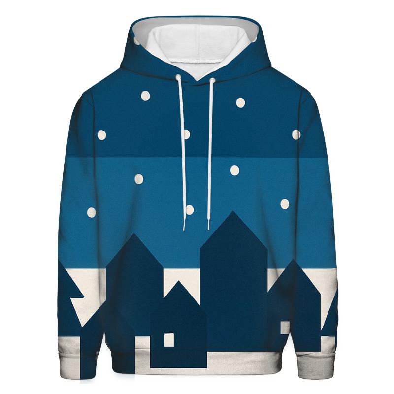 Snowy Village Silhouette Bands heavyweight hoodies