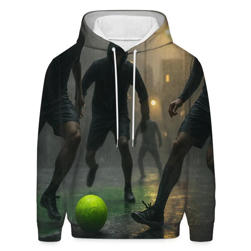 Rain Soaked Soccer Street Match zip-up hoodies