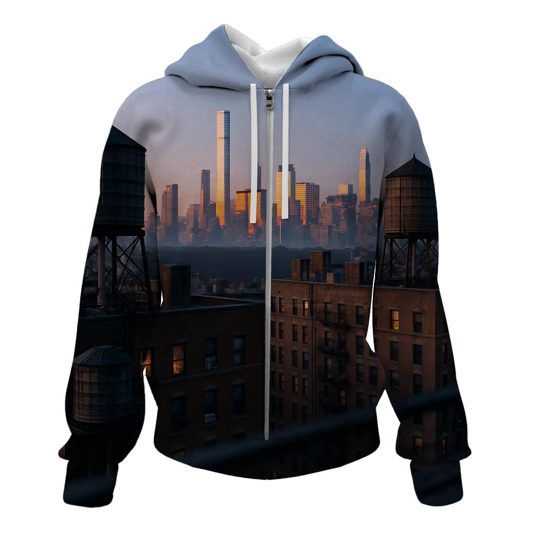 Harlem Sunrise Over Midtown Silhouettes graphic hoodies
