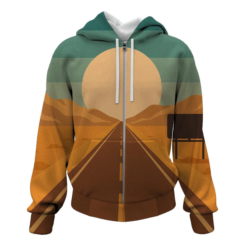 Sun Faded Highway Mirage embroidered hoodies