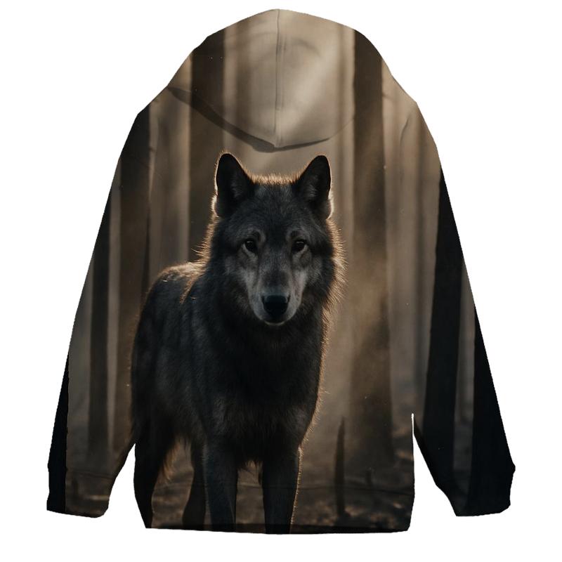 Burnt Forest Sentinel Wolf zip-up hoodies