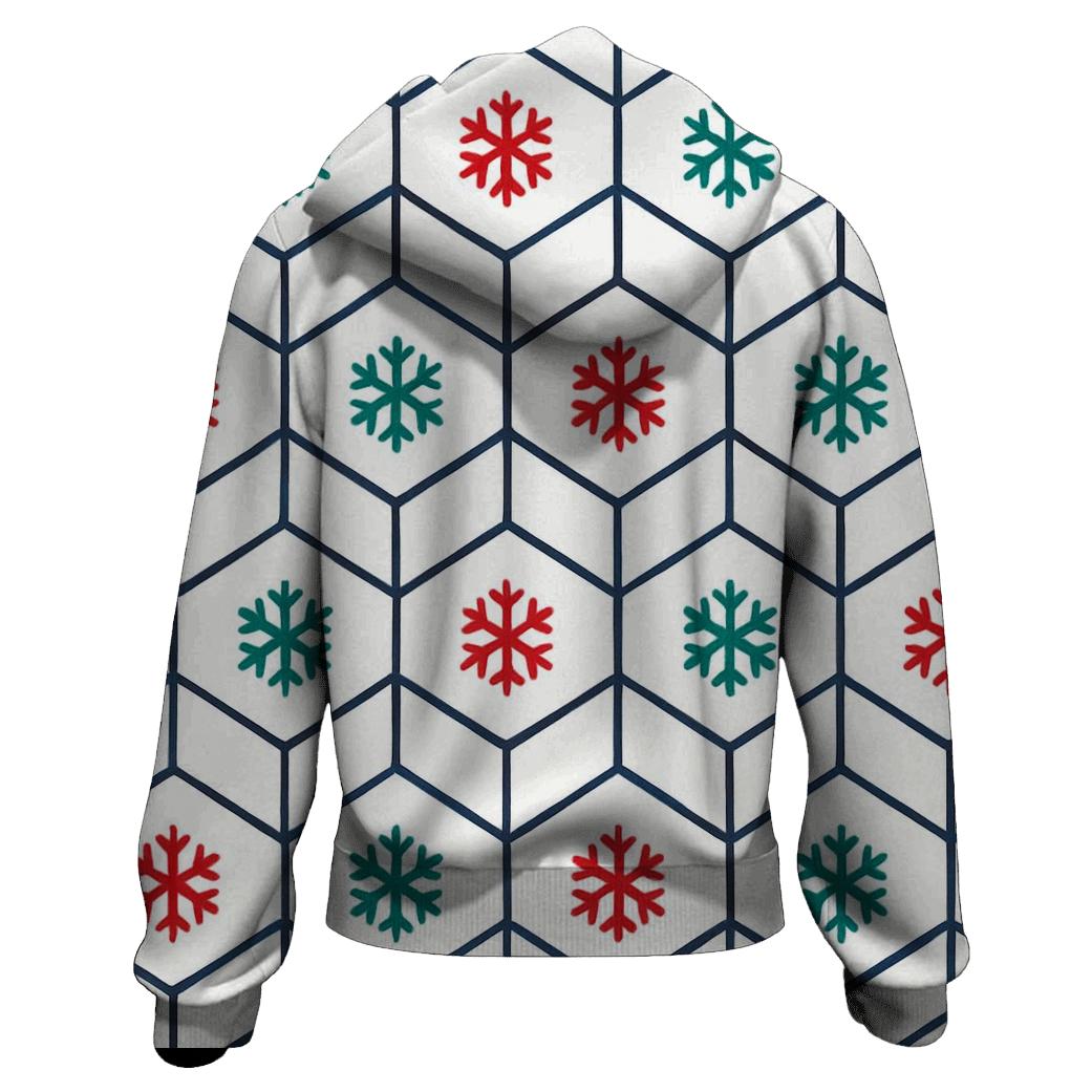 Snowflake Lattice Noel zip-up hoodies
