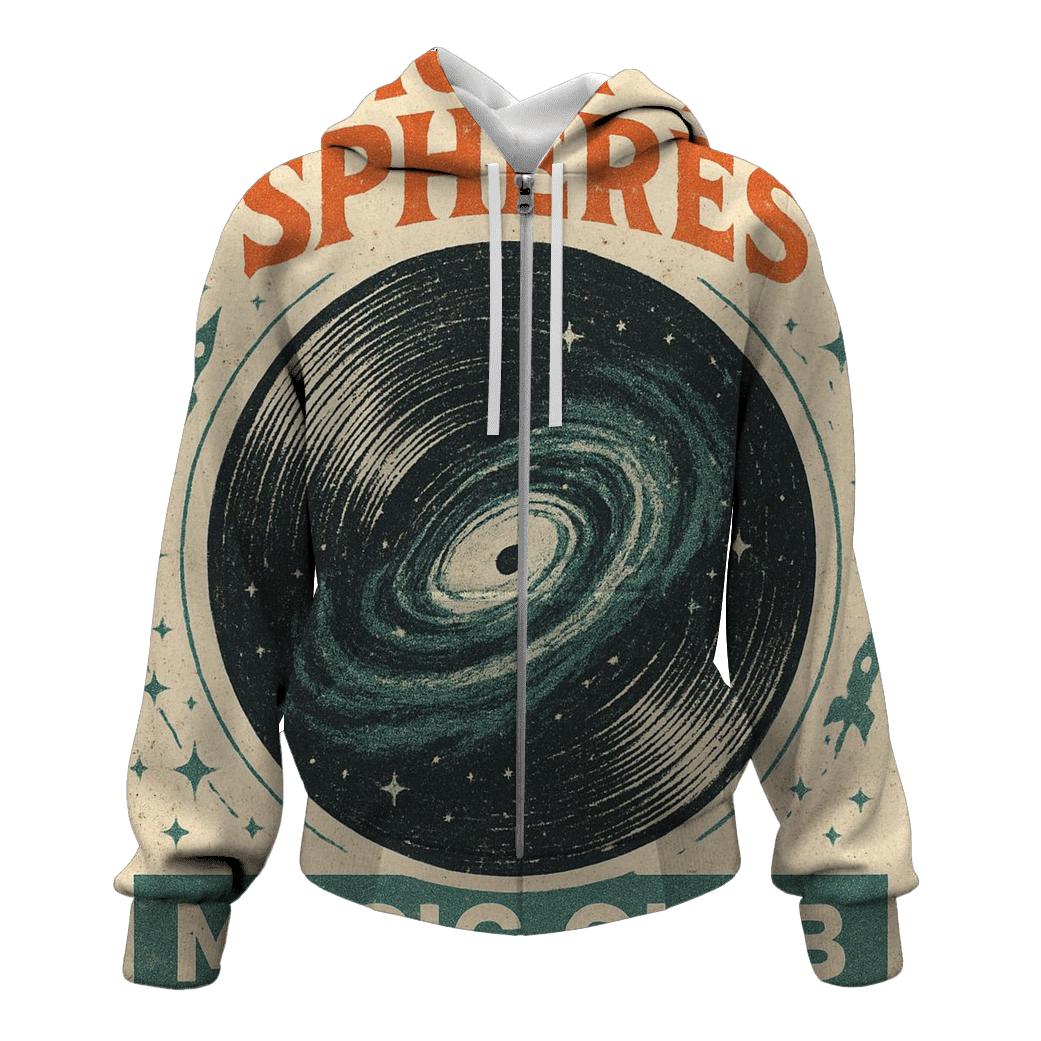 Cosmic Vinyl Record Club Poster premium hoodies