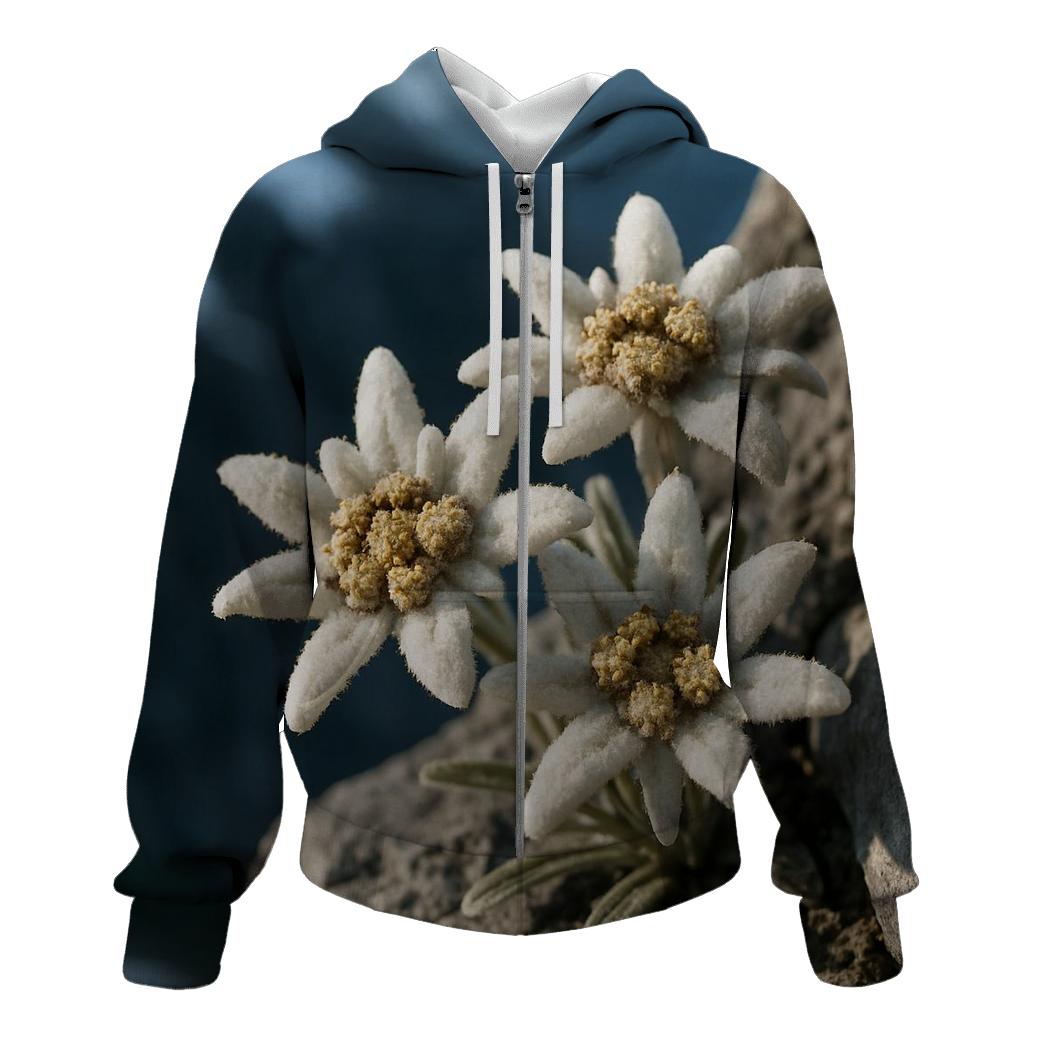 Alpine Edelweiss On Rocky Ledge custom hoodies