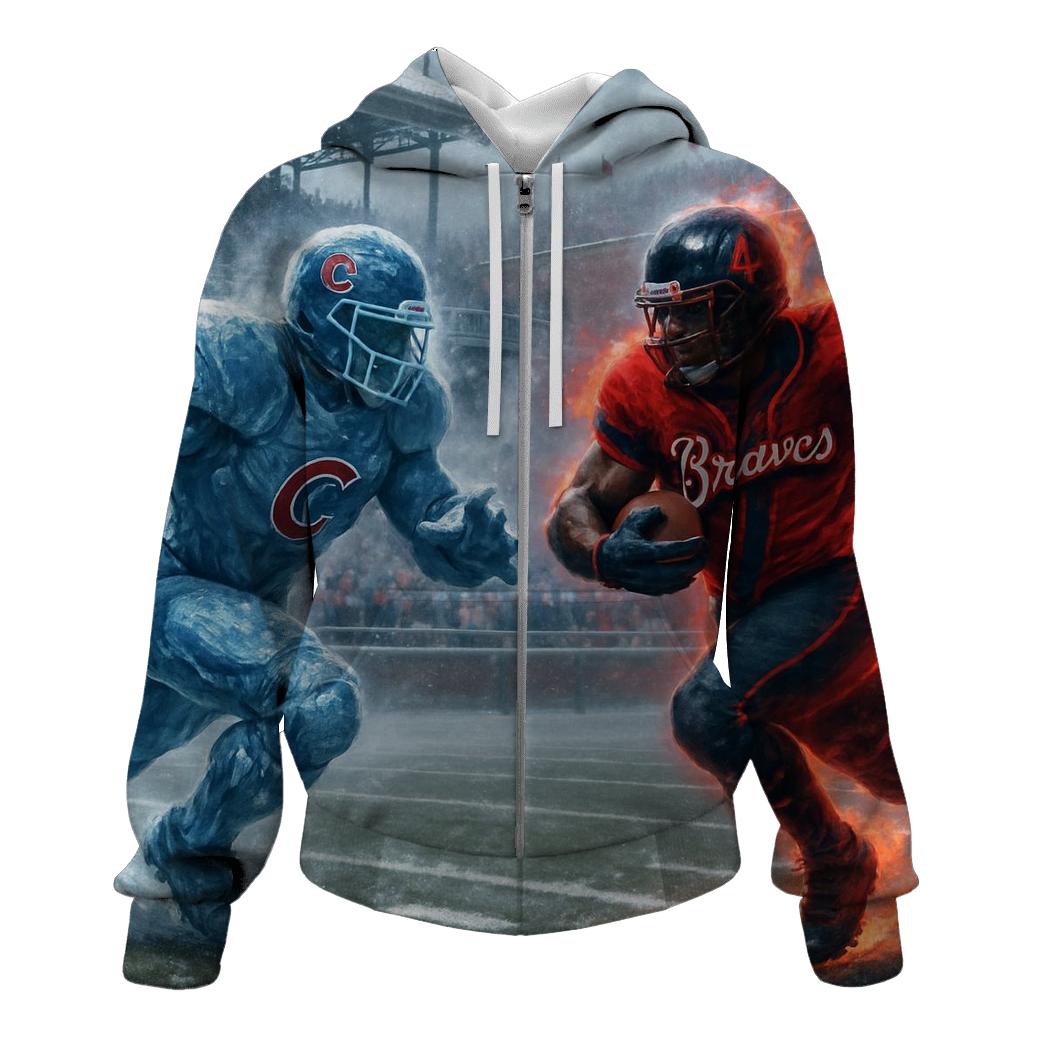 Frozen End Zone At Wrigley Field printed hoodies