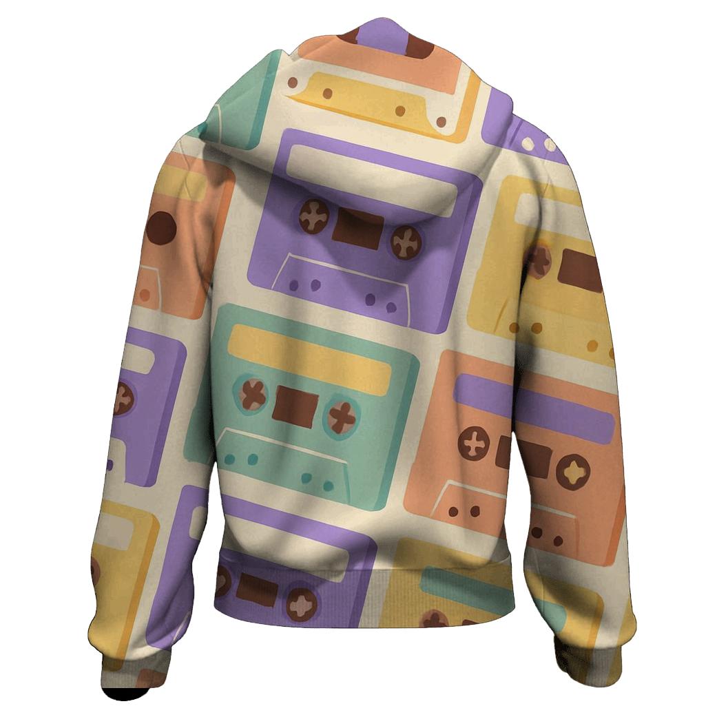 Pastel Cassette Mosaic hoodie designs