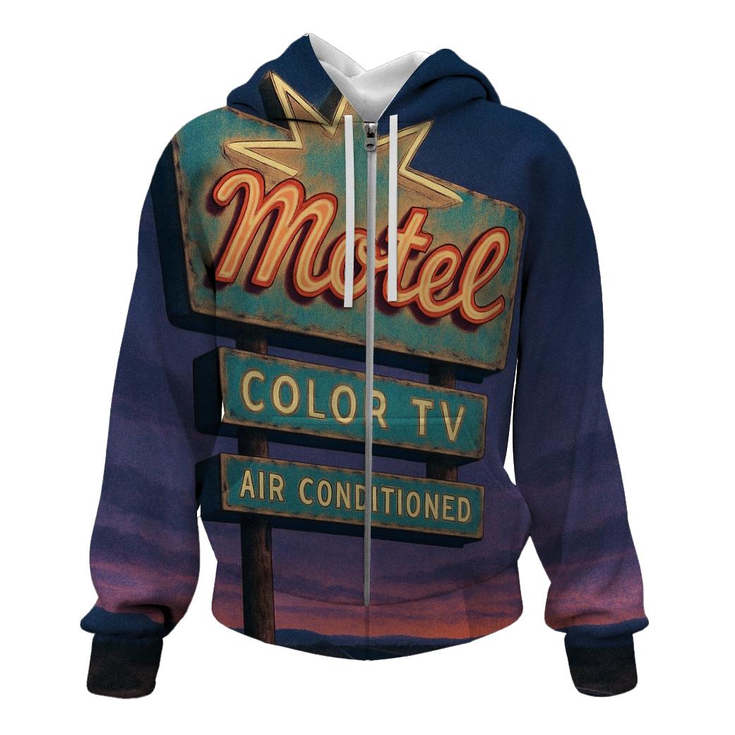 Starlight Motel Roadside Sign lightweight hoodies