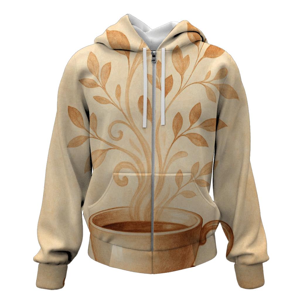 Sepia Steam Garden graphic hoodies