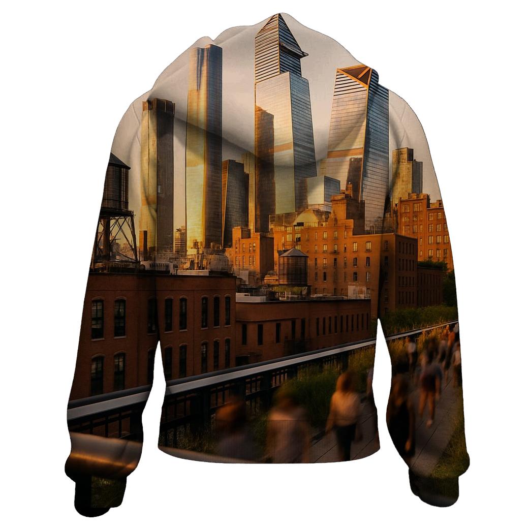 Hudson Yards Golden Hour From The High Line zip-up hoodies