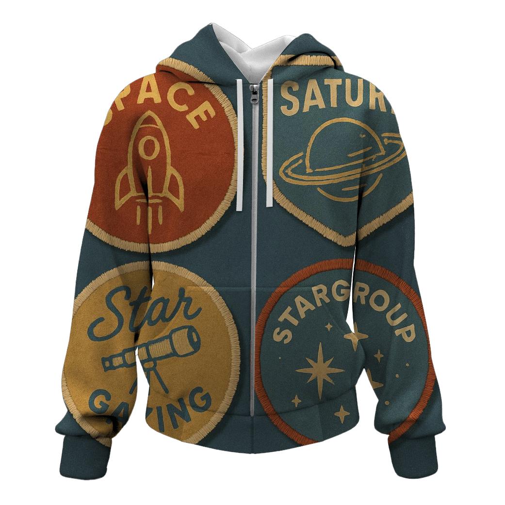 Retro Space Camp Badge Set hoodie trends