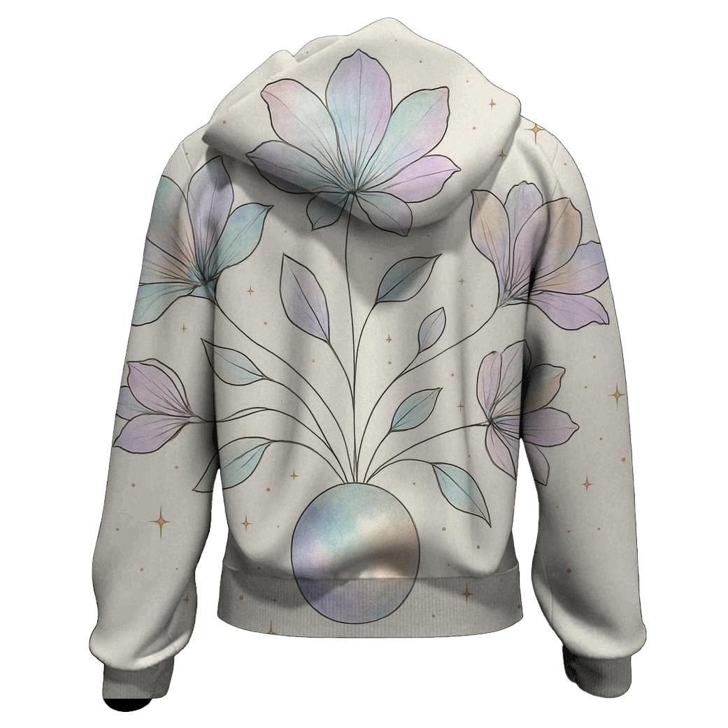 Astral Botanical Bloom zip-up hoodies